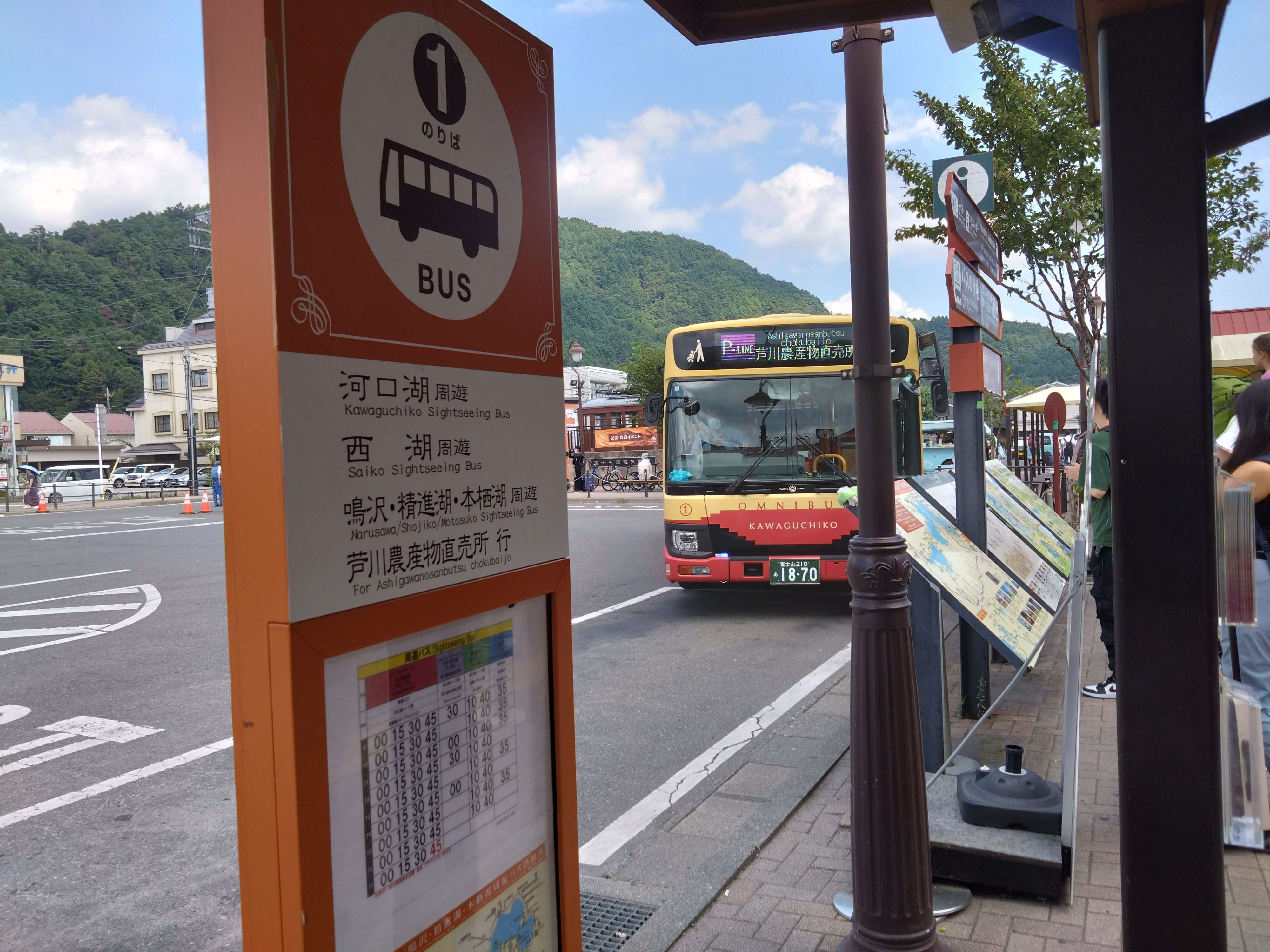 河口湖駅の1番乗り場